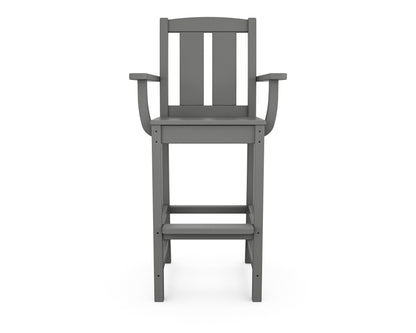 Additional angle of the POLYWOOD Mission Bar Arm Chair in Slate Grey