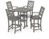 POLYWOOD Chinoiserie 5-Piece Bar Set in Slate Grey