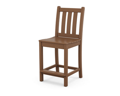 POLYWOOD Traditional Garden Counter Side Chair in Teak