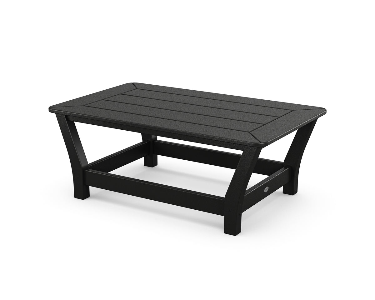 POLYWOOD Harbour Slat Coffee Table in Black