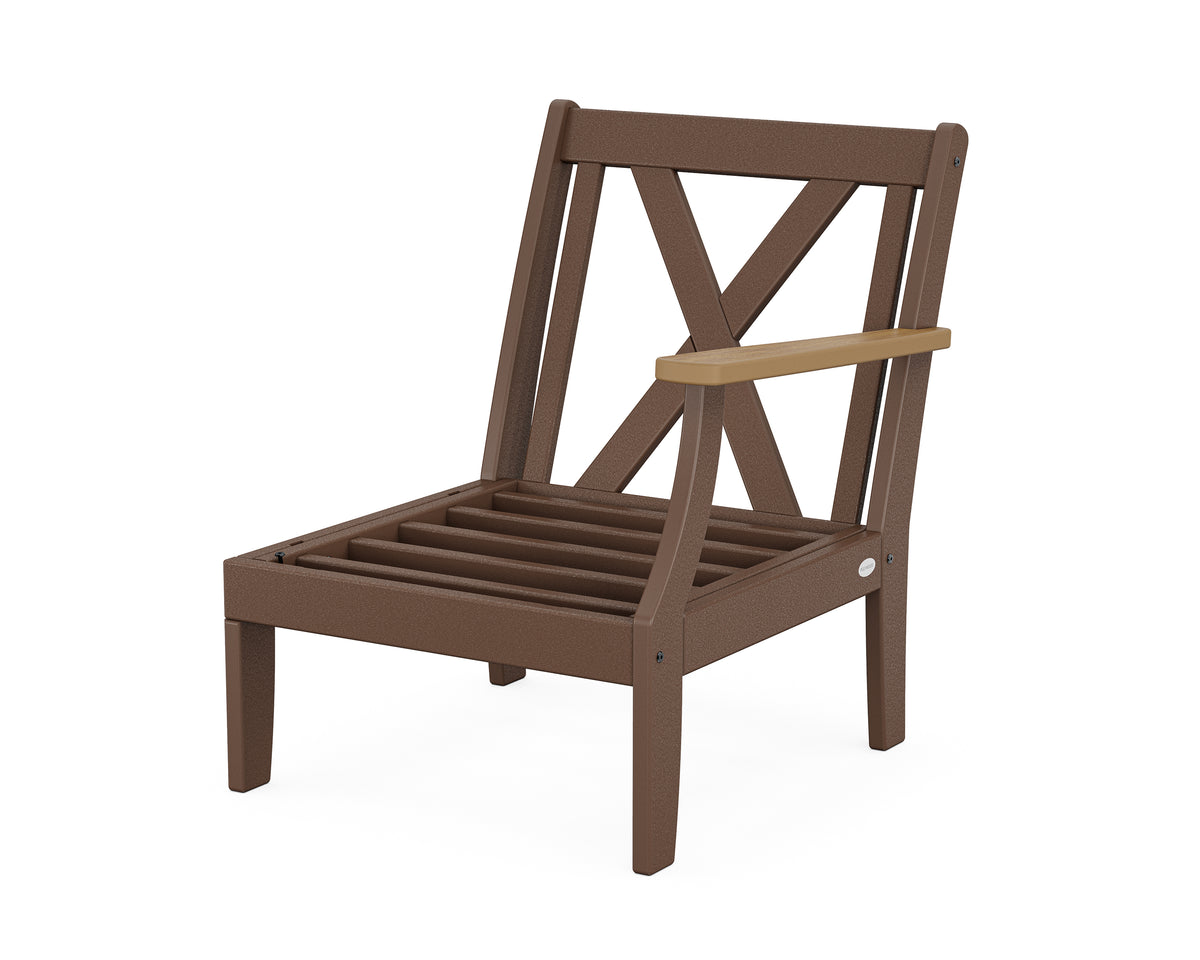 POLYWOOD Braxton Modular Right Arm Chair Frame in Mahogany / Natural