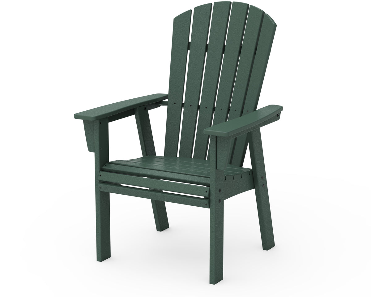 POLYWOOD Nautical Curveback Adirondack Dining Chair in Green
