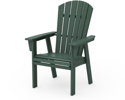 POLYWOOD Nautical Curveback Adirondack Dining Chair in Green