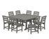 POLYWOOD Lakeside 9-Piece Farmhouse Trestle Dining Set in Slate Grey