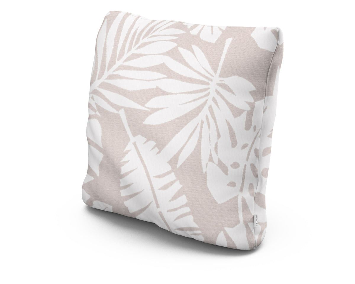 POLYWOOD 22" Outdoor Throw Pillow in Leaf Dune Burlap