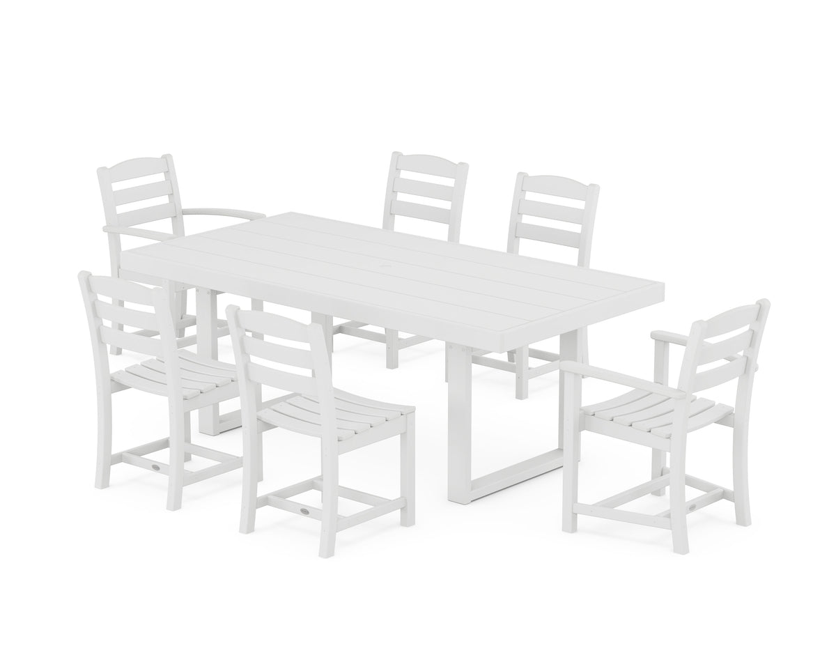 POLYWOOD La Casa Café 7-Piece Dining Set - 39" x 78" Table in White