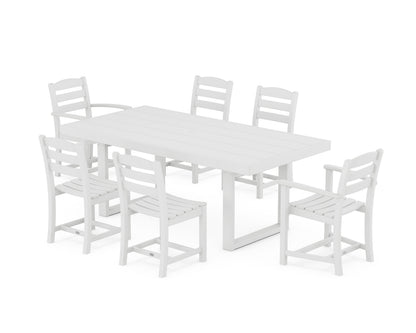 POLYWOOD La Casa Café 7-Piece Dining Set - 39" x 78" Table in White