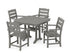 POLYWOOD Lakeside 5-Piece Dining Set with Trestle Legs - 37" Table in Slate Grey