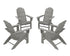 POLYWOOD 4-Piece Vineyard Curveback Adirondack Chair Conversation Set in Slate Grey