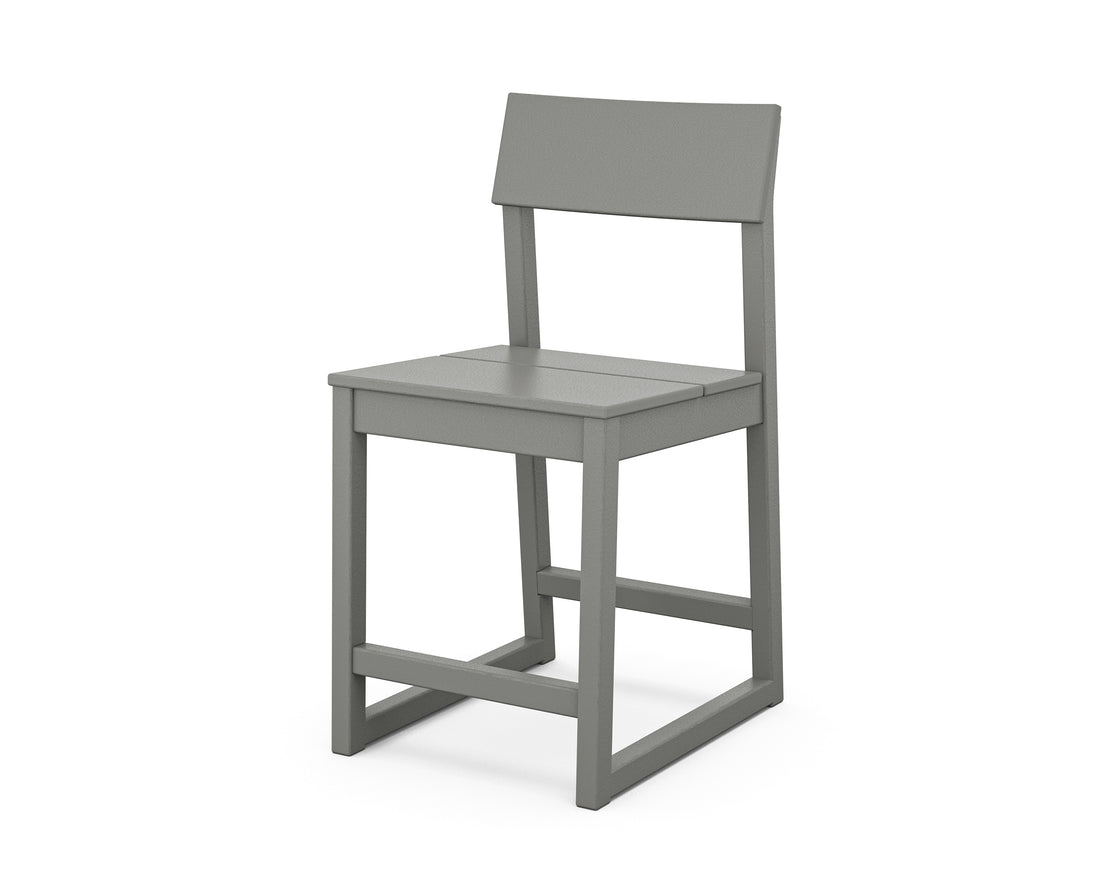 POLYWOOD EDGE Counter Side Chair in Slate Grey