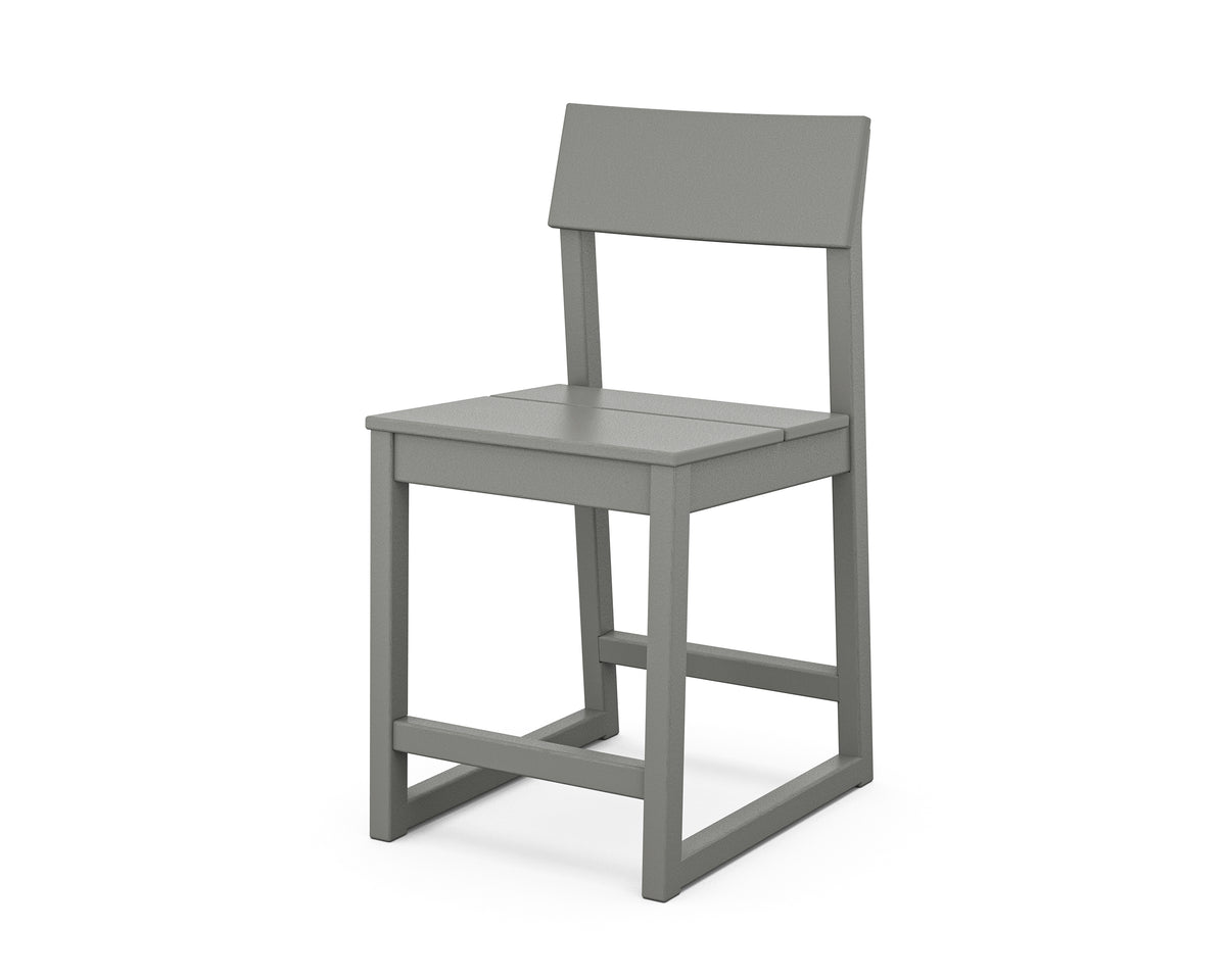 POLYWOOD EDGE Counter Side Chair in Slate Grey