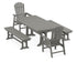 POLYWOOD South Beach 5-Piece Dining Set with Trestle Legs - 38" x 73" Table in Slate Grey