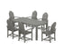 POLYWOOD Classic Adirondack 7-Piece Parsons Dining Set in Slate Grey