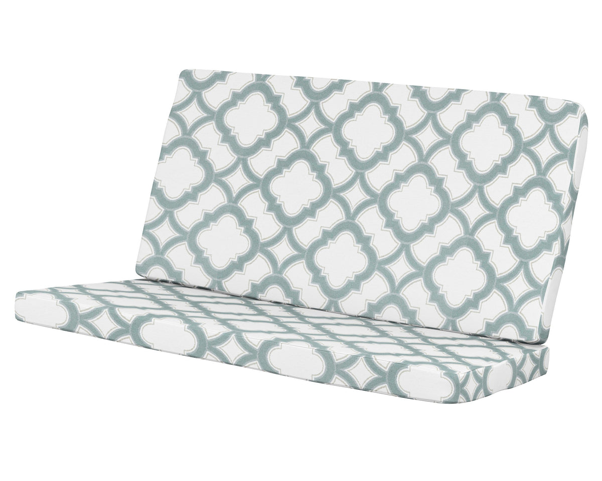 POLYWOOD Modern Loveseat Cushion in Trellis Glacier Spa