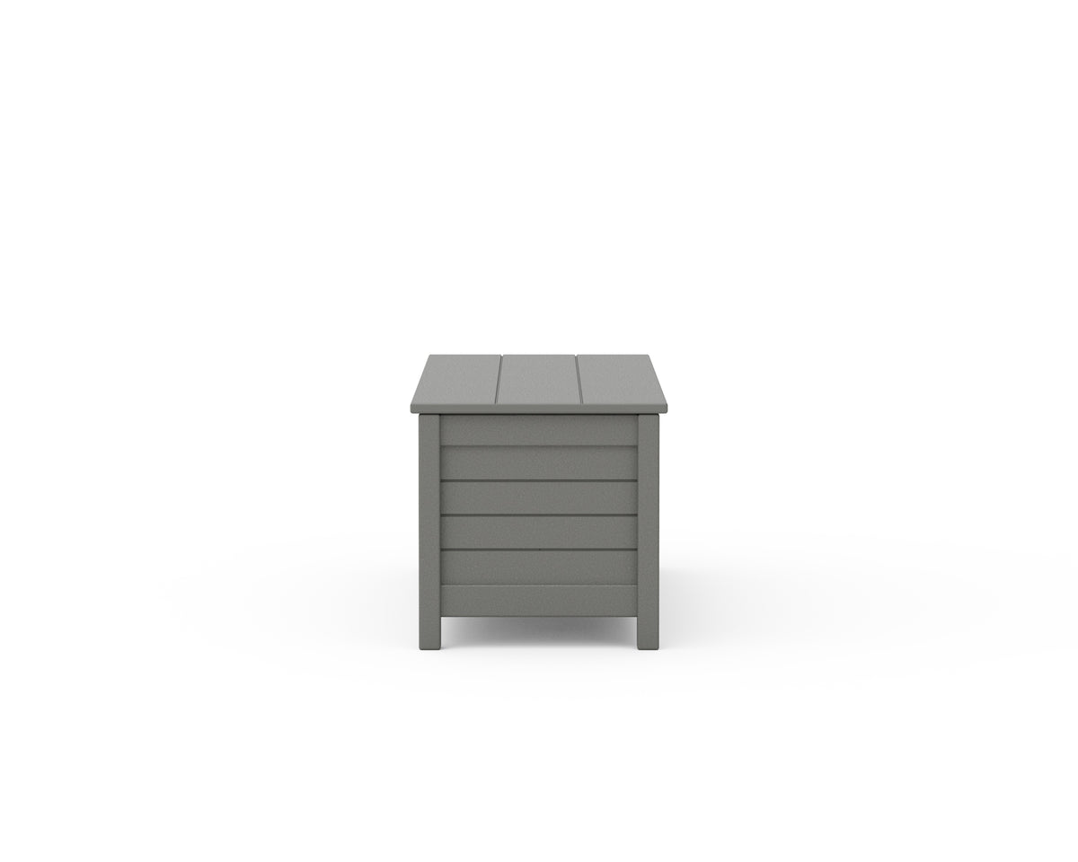 Additional angle of the POLYWOOD Nautical 48" Storage Bench in Slate Grey