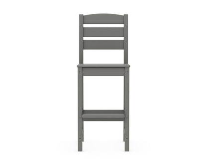 Angled view of the POLYWOOD Lakeside Bar Side Chair in Slate Grey