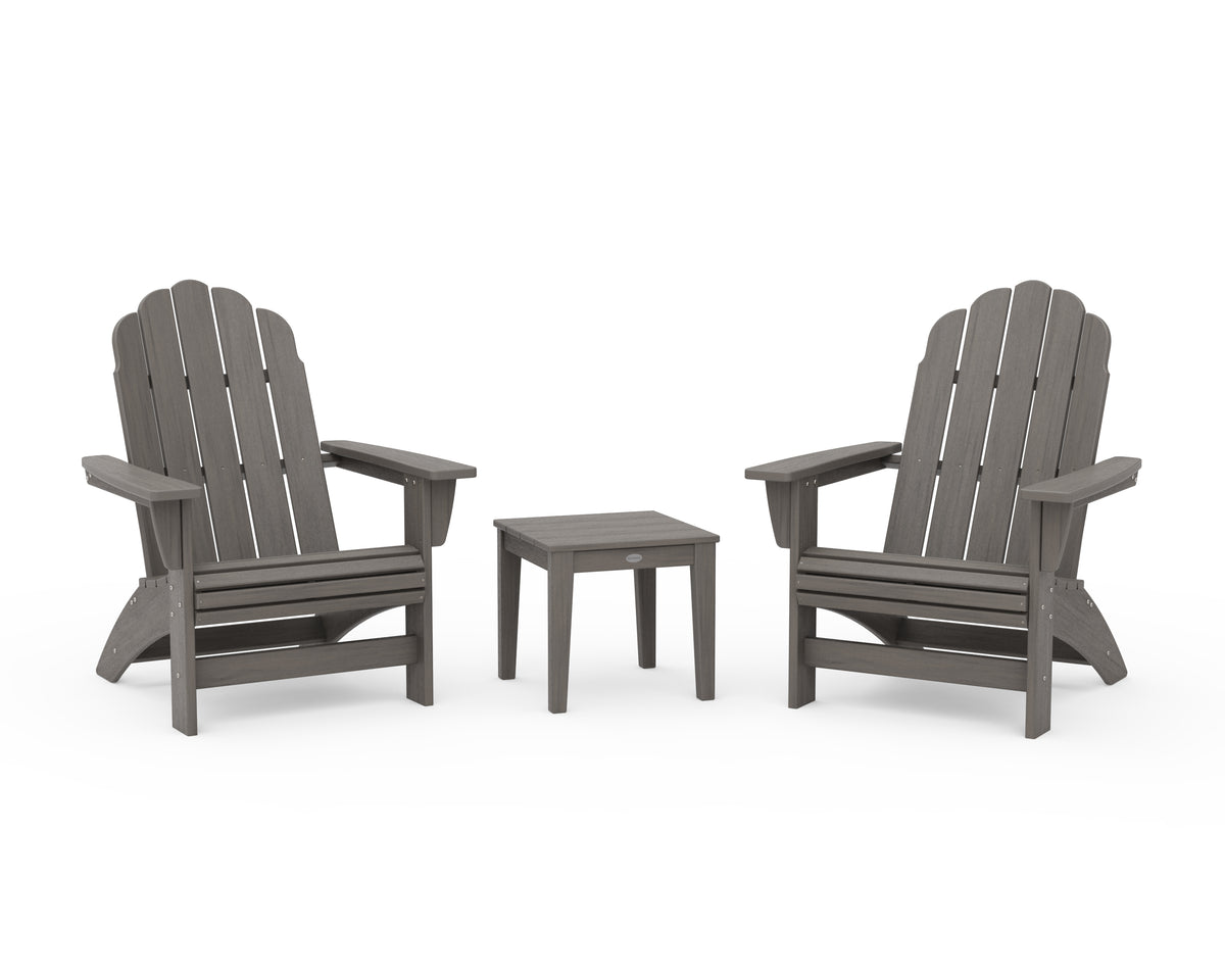 POLYWOOD 3-Piece Vineyard Grand Adirondack Set in Driftwood