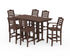 POLYWOOD Savannah 7-Piece Farmhouse Bar Set in Mahogany