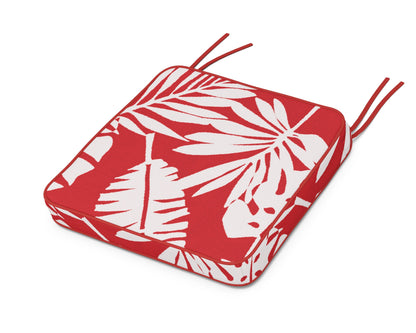 POLYWOOD Chinoiserie Side Chair Seat Cushion in Leaf Crimson