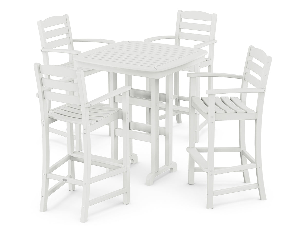POLYWOOD La Casa Café 5-Piece Bar Set in White