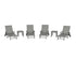 POLYWOOD Signature Chaise 6-Piece Set with Wheels in Slate Grey
