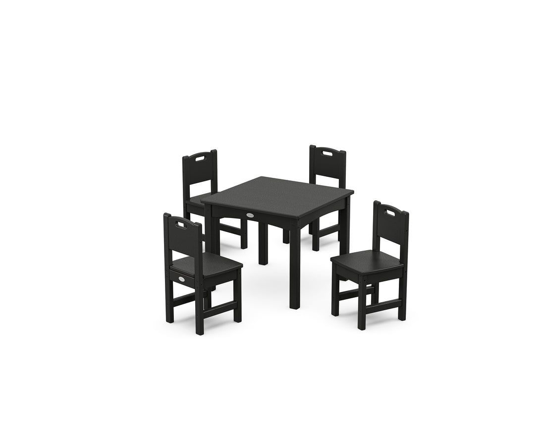 POLYWOOD Toddler 5-Piece Dining Set in Black