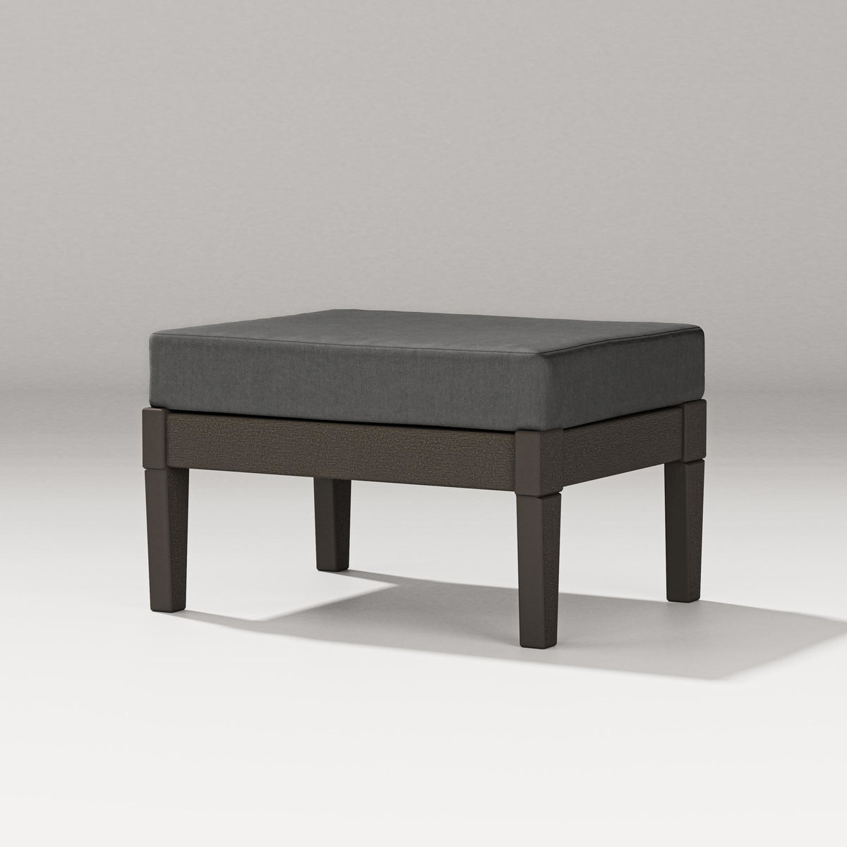 POLYWOOD Estate Lounge Ottoman in Vintage Coffee / Spectrum Carbon
