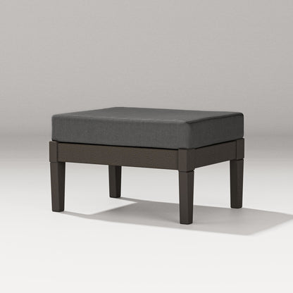 POLYWOOD Estate Lounge Ottoman in Vintage Coffee / Spectrum Carbon