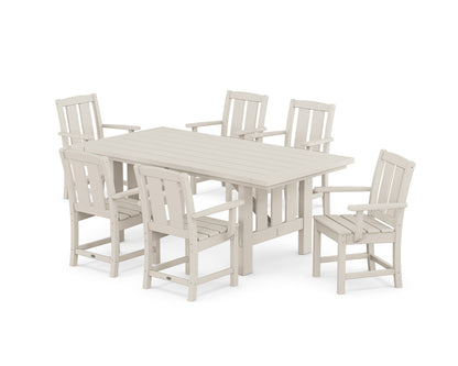 POLYWOOD Mission Arm Chair 7-Piece Mission Dining Set in Sand