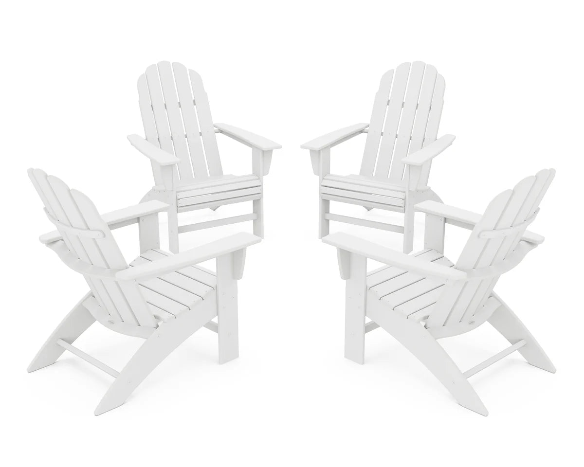 POLYWOOD 4-Piece Vineyard Curveback Adirondack Chair Conversation Set