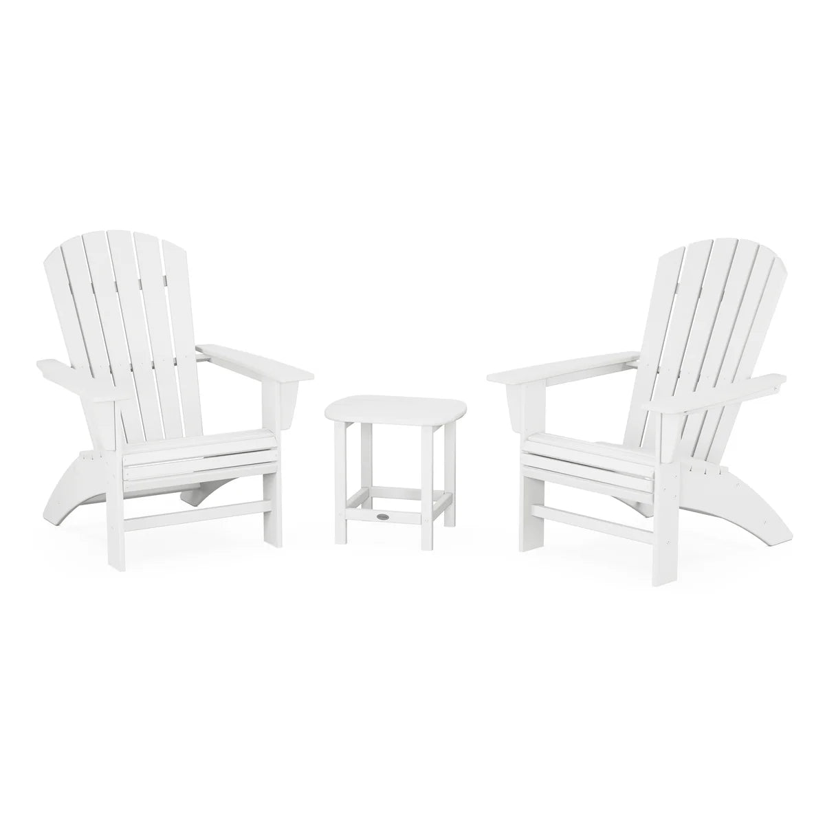 Polywood Nautical 3-Piece Curveback Adirondack Set