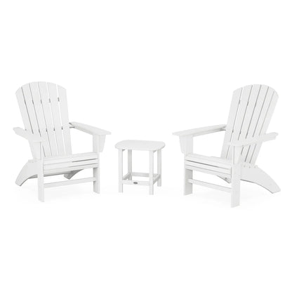Polywood Nautical 3-Piece Curveback Adirondack Set