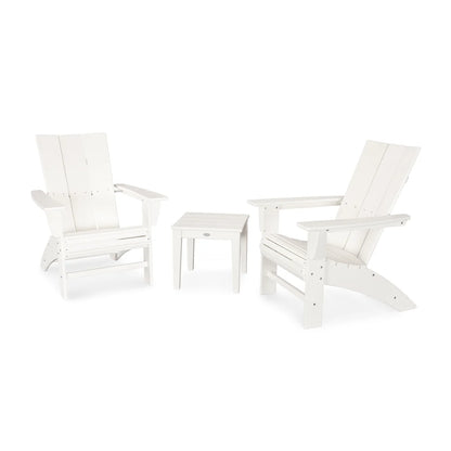 White outdoor chairs and table set on a white background