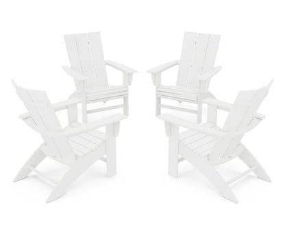 POLYWOOD 4-Piece Modern Curveback Adirondack Conversation Set