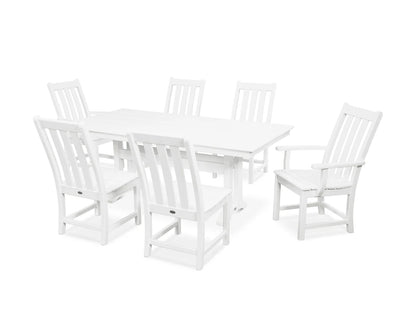 POLYWOOD Vineyard 7-Piece Farmhouse Dining Set with Trestle Legs