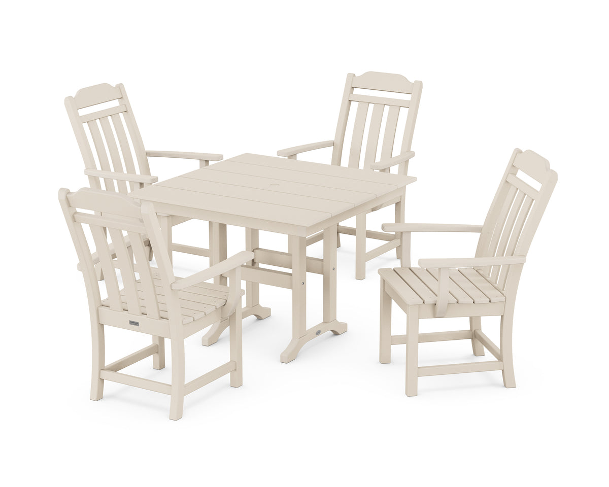 POLYWOOD Cottage 5-Piece Farmhouse Dining Set in Sand