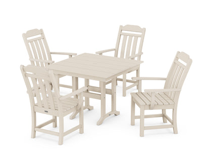 POLYWOOD Cottage 5-Piece Farmhouse Dining Set in Sand