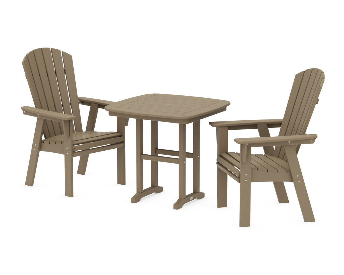 POLYWOOD Nautical Adirondack 3-Piece Dining Set in Vintage Sahara