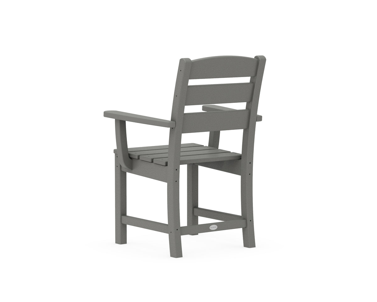 Additional angle of the POLYWOOD Lakeside Dining Arm Chair in Slate Grey