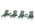 POLYWOOD Cottage 6-Piece Chaise Set with Wheels in Green