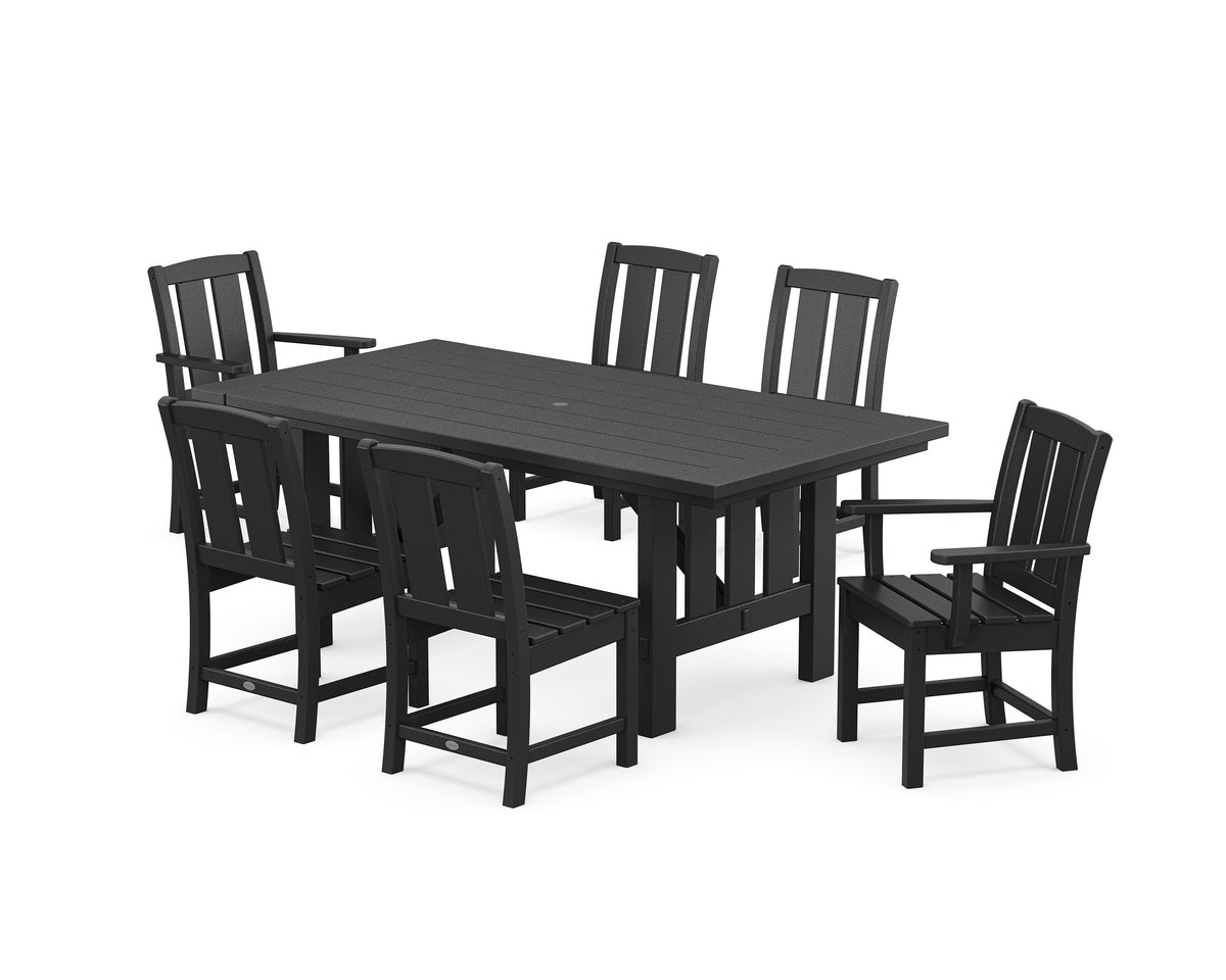 POLYWOOD Mission 7-Piece Dining Set with Mission Table in Black