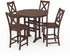 POLYWOOD Braxton 5-Piece Nautical Trestle Arm Chair Bar Set in Mahogany