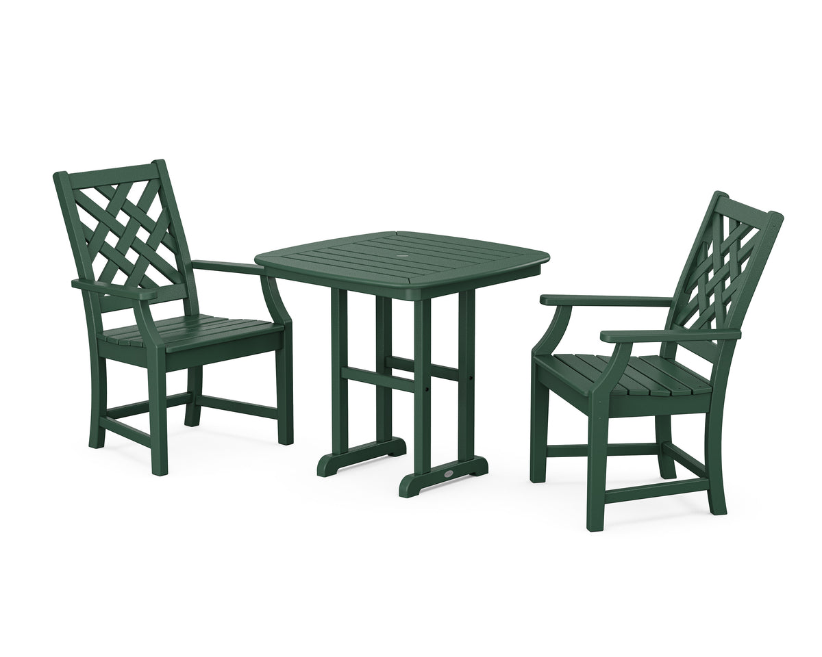 POLYWOOD Wovendale 3-Piece Dining Set in Green
