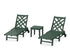 POLYWOOD Wovendale 3-Piece Chaise Set with Wheels in Green
