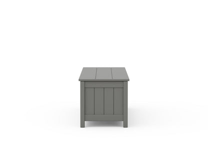 Additional angle of the POLYWOOD Vineyard 60" Storage Bench in Slate Grey