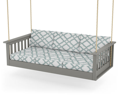 POLYWOOD Vineyard Daybed Swing in Slate Grey / Trellis Glacier Spa