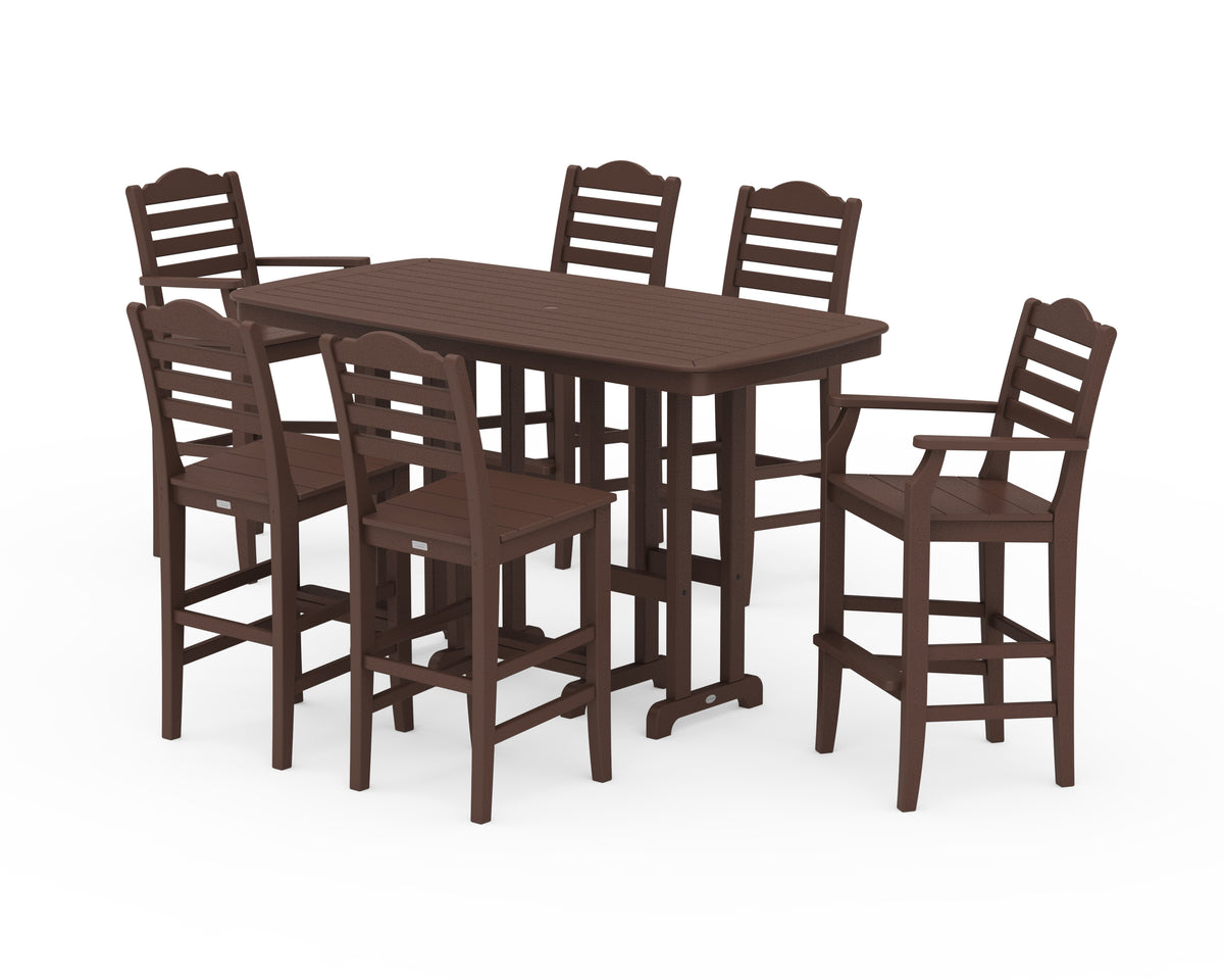 POLYWOOD Savannah 7-Piece Bar Set in Mahogany