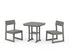 POLYWOOD EDGE Side Chair 3-Piece Dining Set in Slate Grey