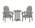 POLYWOOD Vineyard Adirondack 3-Piece Round Bistro Dining Set in Slate Grey