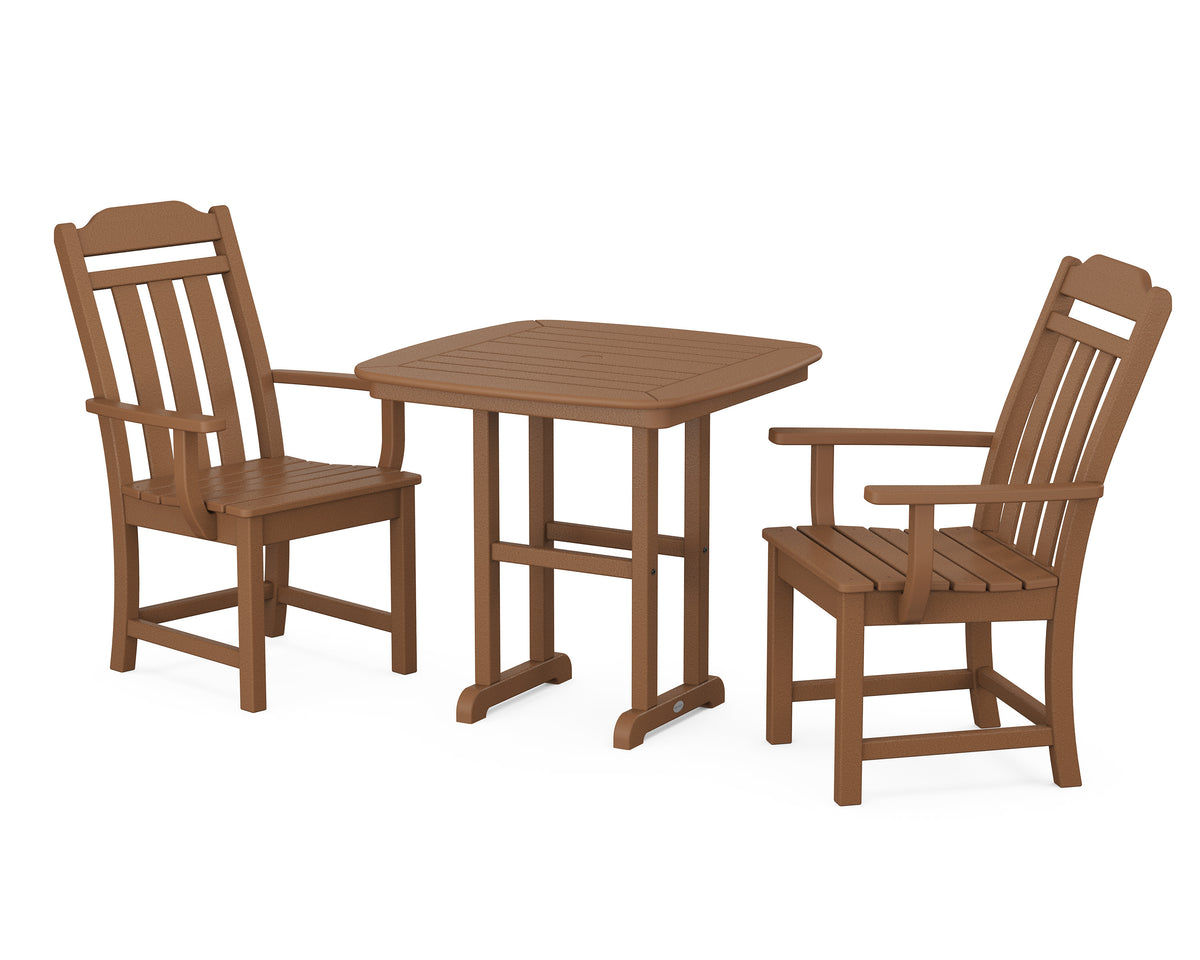 POLYWOOD Cottage 3-Piece Dining Set in Teak